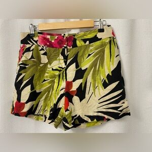 Tommy Bahama Women's Shorts 100% Linen Tropical Print Size 0
